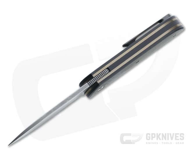 Burger Custom EXK Plus Acid Wash M390 Green Micarta Inlaid Carbon Fiber Front Flipper 4671 - Image 3