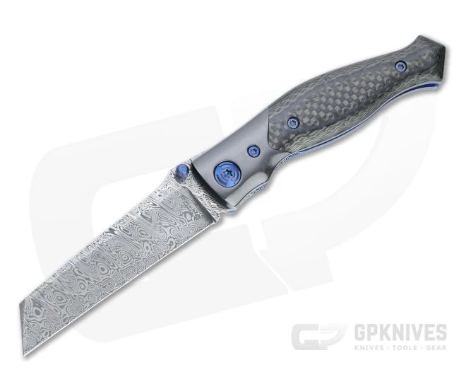 Alan Folts Linear Prototype Tier 3 Damasteel Zirconium Bolstered Carbon Fiber Liner Lock Folder 4681