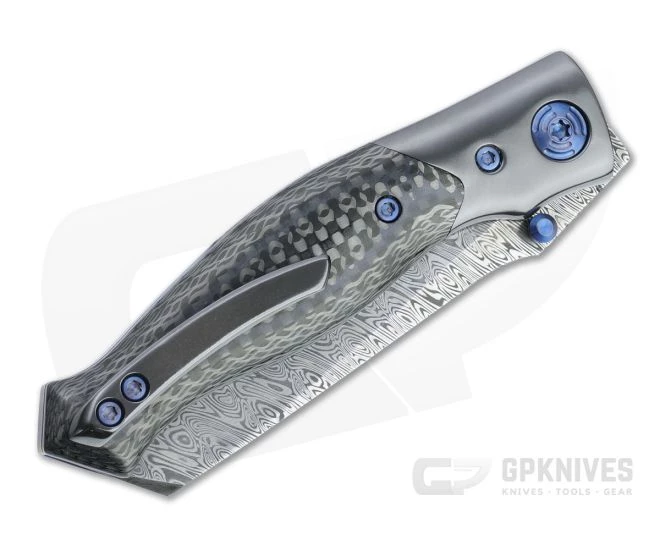 Alan Folts Linear Prototype Tier 3 Damasteel Zirconium Bolstered Carbon Fiber Liner Lock Folder 4681 - Image 2