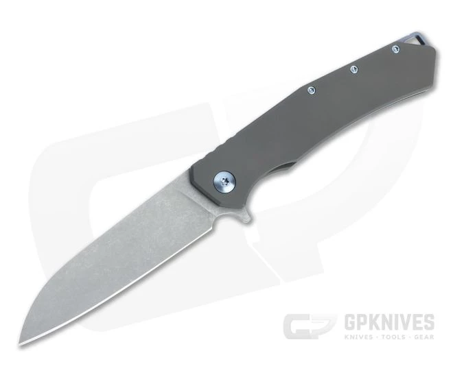 Burger Custom Sierra Acid Wash Elmax Blue Hardware Dark Titanium Frame Lock Flipper 4686
