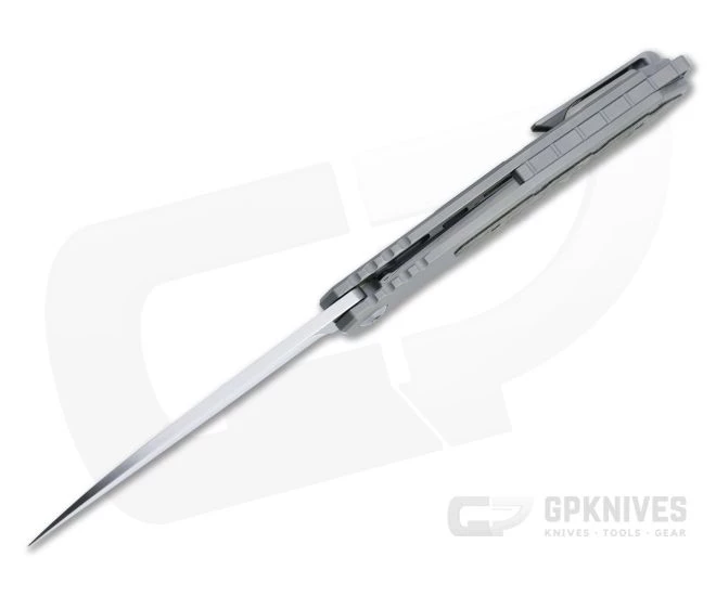 Burger Custom Sierra Satin Elmax Gold Dark Matter Fat Carbon Titanium Frame Lock Flipper 4688 - Image 3