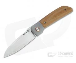 Enrique Pena Custom Mula Front Flipper Sheepsfoot Natural Canvas Micarta Folder 4706
