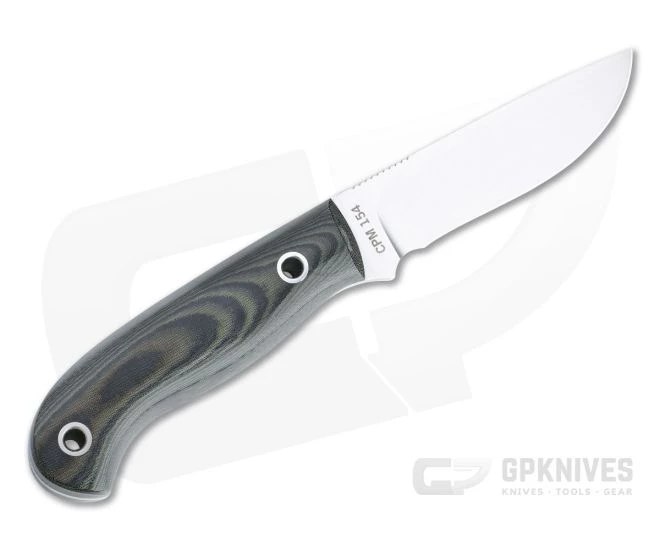 Mike Irie Model 110 Drop Point CPM-154 Green and Black Linen Micarta Fixed Blade 4746 - Image 3
