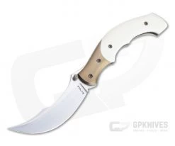 Alan Folts Rite #1 Satin CPM 154 Titanium Bolstered Ivory G10 Persian Folder 4749