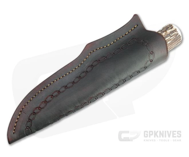 Camerer Knives Drop Point Hunter Damascus Stag Custom Fixed Blade 4761 - Image 2