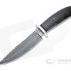 Bill Miller Custom Fighter Carbon Damascus African Blackwood Fixed Blade 4765