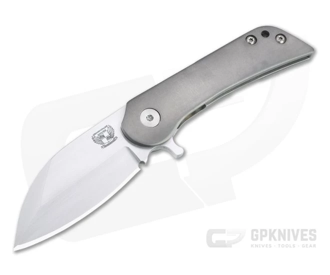 Grindhouse Knives KD #5 Flipper Hand Rubbed Satin XHP Tumbled Titanium Folder 4786