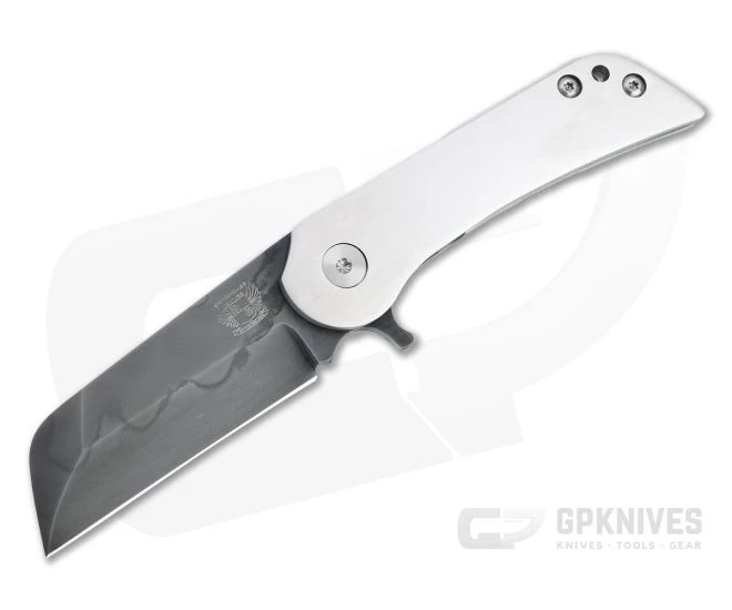 Grindhouse Knives KD #6 Flipper Hamon 1095 Satin Titanium Folder 4789