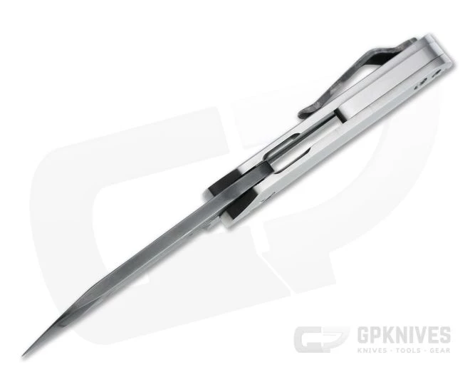 Grindhouse Knives KD #6 Flipper Hamon 1095 Satin Titanium Folder 4789 - Image 3