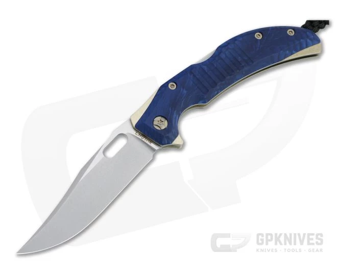 Lhotak Designs Custom Clip Point ATI 425 Blue Snake Juma Back Lock Folder 4791
