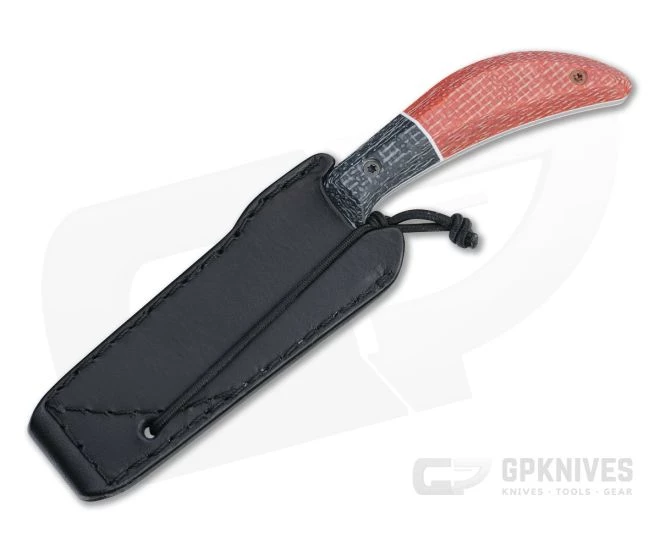 Lhotak Designs RL2 EDC Chisel ATI 425 Orange and Black Jute Micarta Fixed Blade 4797 - Image 2