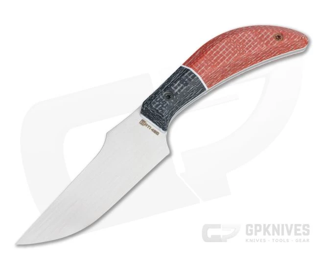 Lhotak Designs RL2 EDC Chisel ATI 425 Orange and Black Jute Micarta Fixed Blade 4797 - Image 3