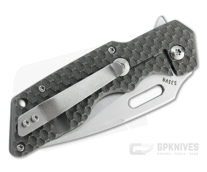 Attn2Detail Medium Mark I Flipper Satin S35VN Contoured Gunner Grip Titanium Folder 4798 - Image 2