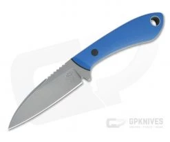 Tom Krein Custom TK-11 Wharncliffe Acid Washed S35VN Blasted Blue G10 Fixed Blade