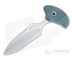 Mike Irie Custom Version 3 Push Dagger CPM-154 Blue Burlap Micarta Fixed Blade 4814