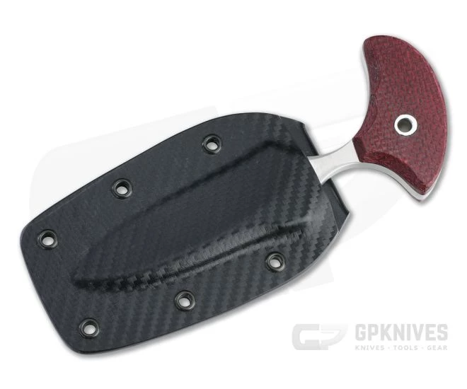 Mike Irie Custom Version 3 Push Dagger CPM-154 Red Burlap Micarta Fixed Blade 4816 - Image 2
