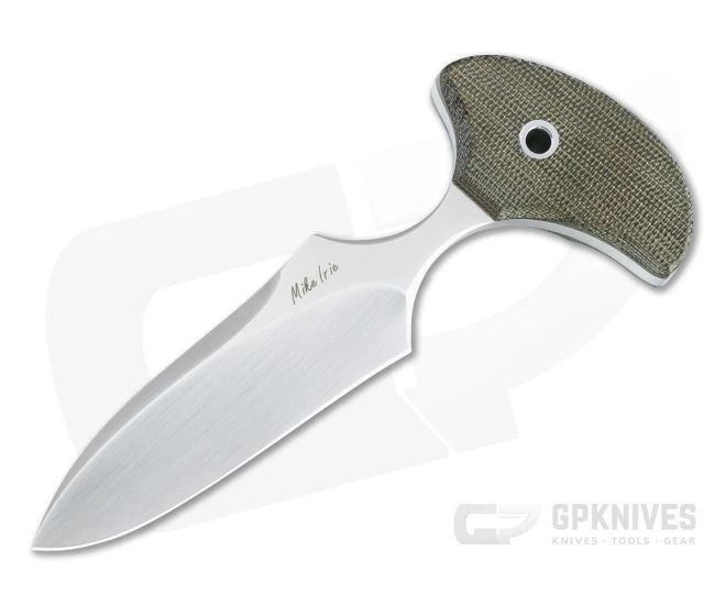 Mike Irie Custom Version 3 Push Dagger CPM-154 Green Canvas Micarta Fixed Blade 4818