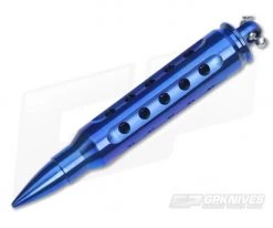 Steve Kelly .223 Bullet Dangler Titanium Key Chain Blue 3420