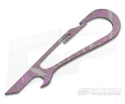 SK Knives Large DeCAPitator Pink/Grey Anodized Titanium Bottle Opener