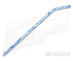 Steven Kelly Titanium Drinking Straw Bent Light Blue Swirl
