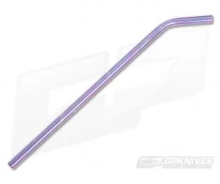 Steven Kelly Titanium Drinking Straw Long Bent Purple Splatter