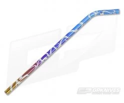 Steven Kelly Titanium Drinking Straw Long Bent Rainbow Splatter