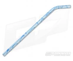 Steven Kelly Titanium Drinking Straw Long Bent Light Blue Splatter