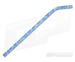 Steven Kelly Titanium Drinking Straw Long Bent Blue Splatter