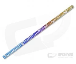 Steven Kelly Titanium Drinking Straw Long Rainbow Splatter