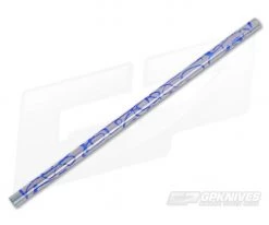 Steven Kelly Titanium Drinking Straw Long Natural with Blue Splatter