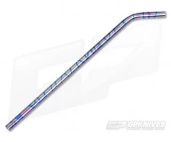 Steven Kelly Titanium Drinking Straw Bent Oil Slick & Blue Swirl